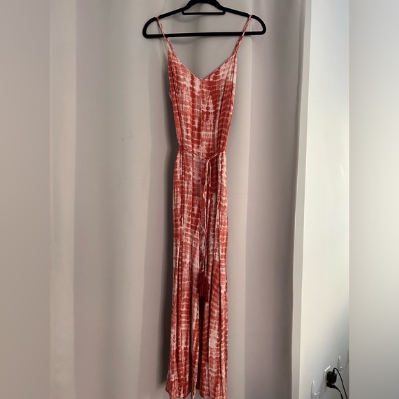 Rust orange tie dyed jumpsuit - Picture 1 of 3